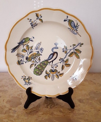 Assiette faïence signée - assiette,