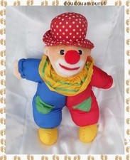 Peluche Clown Rouge Bleu Puffalump Toile De Parachute Chapeau Pois Blanc CP