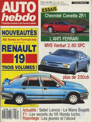 Auto hebdo 670 - auto, 05/04/1989