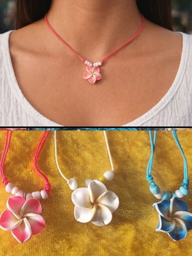 Collier fleur frangipanier - collier,