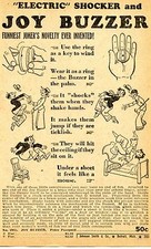 1947 Print Ad Electric Shocker Joy Buzzer funniest joker's novelty ever invented