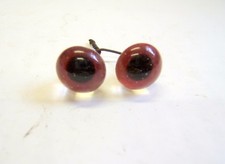 YEUX POUR TAXIDERMIE OU REPARATION NOUNOURS ANCIEN VERRE BORDEAUX ENTRE 12-13 MM