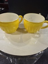 Set of 2 Vintage Jeannette “Slick & Sassy” Yellow Punch Bowl Cups (6 oz)