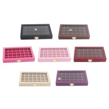 28 Grilles Transparent de Bijoux de Bijouterie Vitrine Afficher Boîtes de Draps