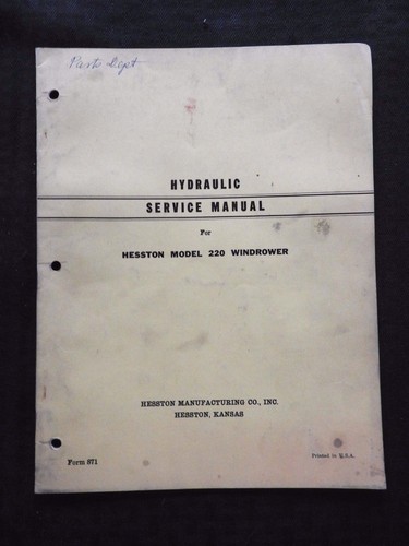 Manuel service hydraulique - service,