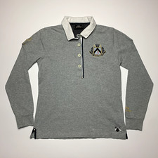 HV POLO Society sports long sleeve gray polo shirt Women's Size M