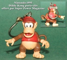 Nintendo 1995, Diddy Kong Keychain offered by Super Power Magazine, PVC 4cm