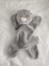 Doudou peluche plat ours gris