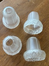 lot of 4 pressed molded glass tulips