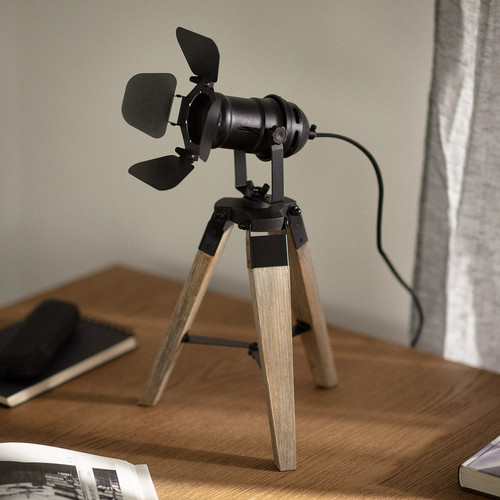 Lampe poser métal bois - lampe, et