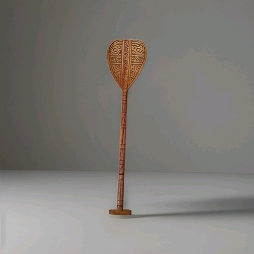 Pagaie bois sculpté tiki - bois,