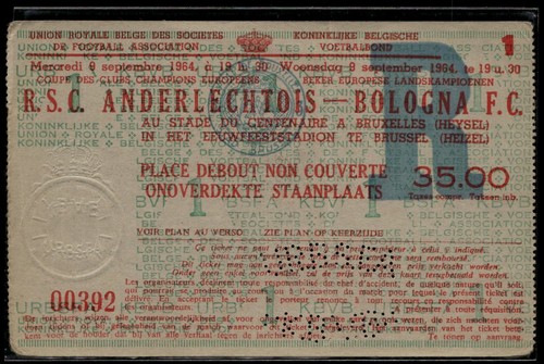 Billet 1964 rsc anderlecht - anderlecht, vs