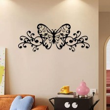 Décoration papillon en fer style bohème pour jardin, salle de bain, salon