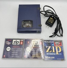 Iomega Zip 100 Z100S External Drive w/ Power Supply + 3 Disks