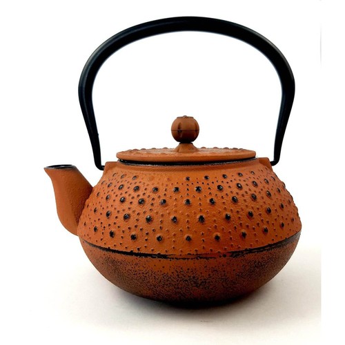 Théière fonte orange - fonte,