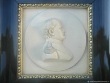 Antique Napoleon Limestone Stone Miniature Bas-Relief Painting