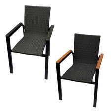 Chaise De Jardin Empilable En Rattan Avec Structure En Aluminium Pour Balcon