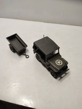 MILITARY SOLID No. 256 + 213 - JEEP WILLYS + TRAILER - 1/43 PERFECT CONDITION