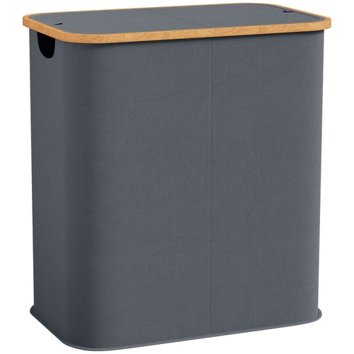 Homcom panier linge double - panier,