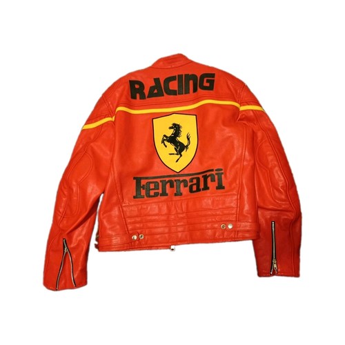 Ferrari veste moto cuir rouge