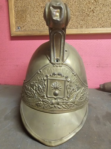 Ancien casque sapeur - ancien, de
