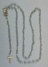 RELIGIOUS JEWEL - BLUE PEARL ROSARY