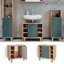 Meuble vasque Meuble sous-vasque Meuble de salle de bain chêne vert Vicco