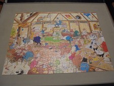 Jan Van Haasteren 1000 Piece Puzzle Shooting Pool Complete & Poster NO BOX