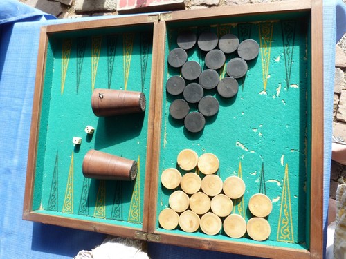 Ancien jeu dames backgammon - de,