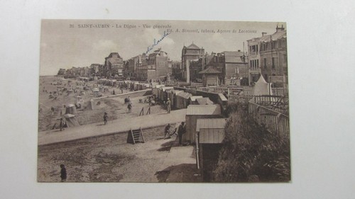 Cpa saint aubin sur mer - sur,