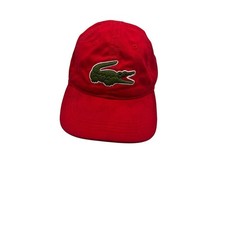 Lacoste Red Baseball Cap Hat One Size Adjustable Big Croc Logo Strapback Unisex