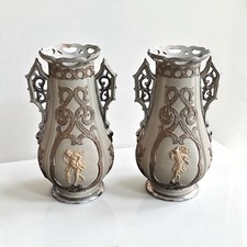 Villeroy and Boch Mettlach Silver Vases