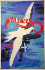 SABENA AVION Riza-POSTER HQ 50x70cm d'une AFFICHE VINTAGE