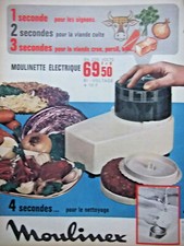 ADVERTISEMENT 1966 MOULINEX ELECTRIC REEL 4 SECONDS FOR CLEANING - AD