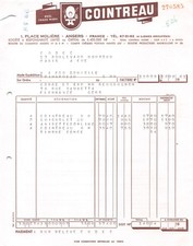 1961  FACTURE COINTREAU APARIS