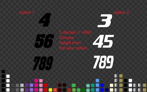 Custom race number sticker - race,