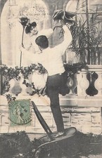 CP IF YOU WANT TO TEASE ME - MEN STANDING ON CHAIR NEWSPAPER WOMEN PEN