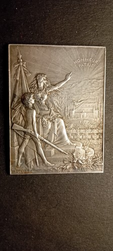 Plaquette bronze argenté - en,