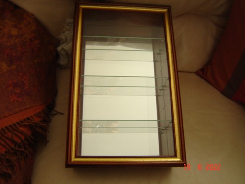 Petite vitrine bois teinté - bois,