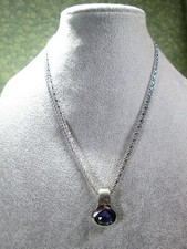 Chartage Purple Stone & Multi-Strand Necklace Silver Tone / 16"-17" / S