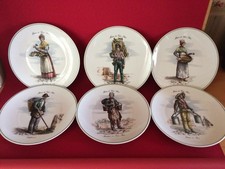 6 Assiettes à Dessert fromage Métiers Du Vieux Paris , Porcelaine CHAUVIGNY