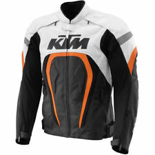 KTM Veste en Cuir de Moto Veste Motard en Cuir Hommes Veste en Cuir de Motard 52