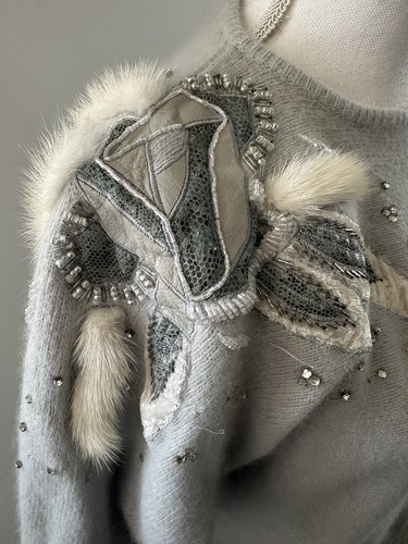 Pull gris argenté - , en