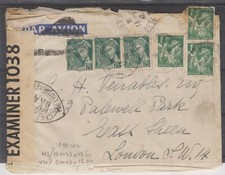 GUERRE 1939/1944 - 2 lettres avec bandes de censure, même destinataire