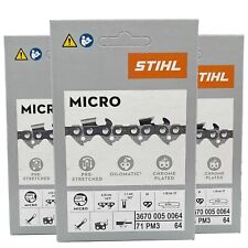71PM3 64 DL 3 pcs x STIHL 1/4″P 1.1 mm Chain for 12"/30 cm bar OEM 3670 005 0064