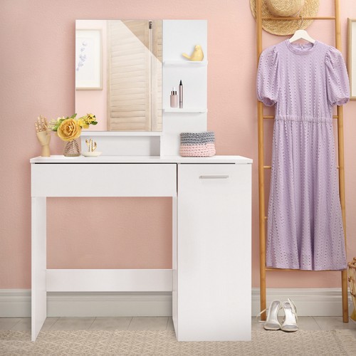 Coiffeuse blanc avec - miroir, et