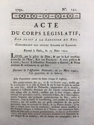 Sierck les bains 1792 - les, en
