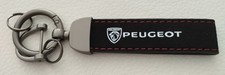 Peugeot keychain in Alcantara suede leather and metal