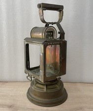 Antique lantern lamp - brass - SNCF - acetylene - station manager - 1930 - Paris