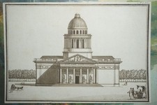 BELLE GRAVURE XVIII° MINIATURE ARCHITECTURE ASSEMBLEE NATIONALE COUPOLE ARTUN